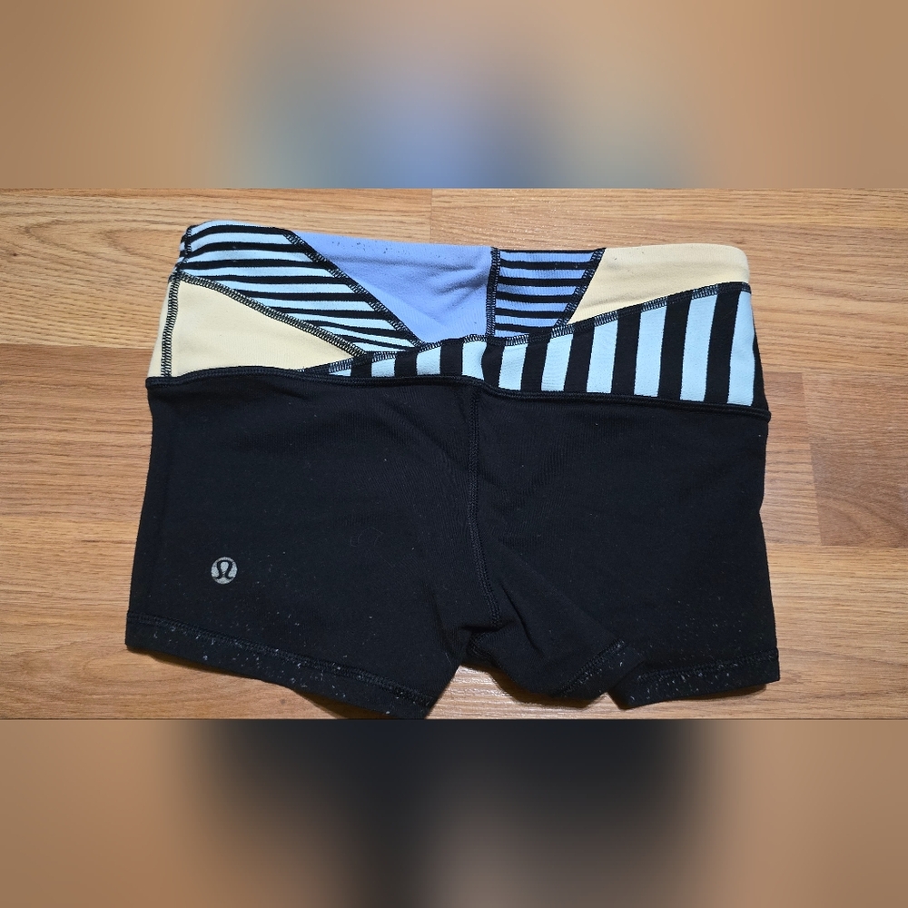Lululemon Black and Striped Athletic Shorts